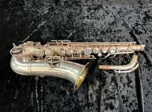 Vintage Supertone 'Bandmaster' Alto in Satin Silver with Gold Wash Bell #02538 - Pan-Am Stencil